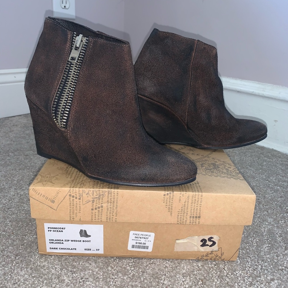 Free People Orlanda Zip Wedge Bootie